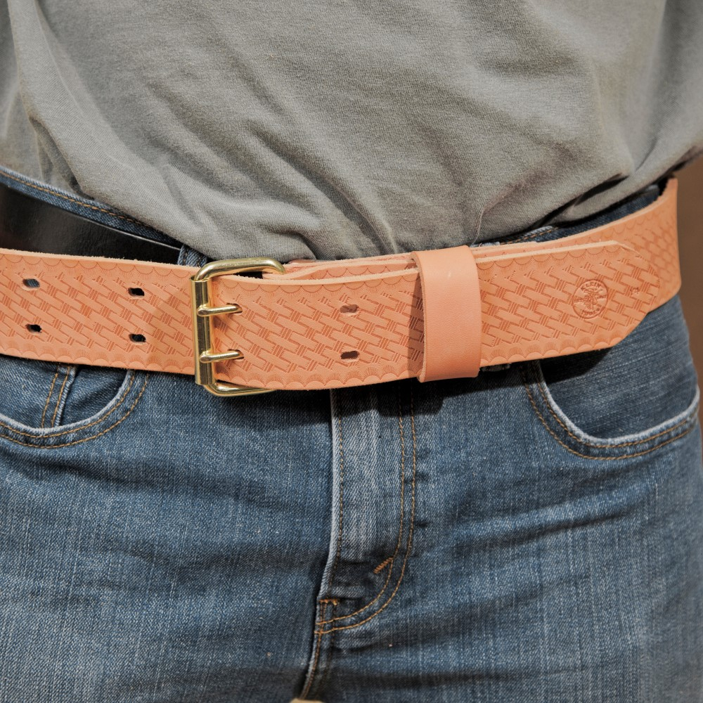 Heavy-Duty Embossed Leather Tool Belt Small