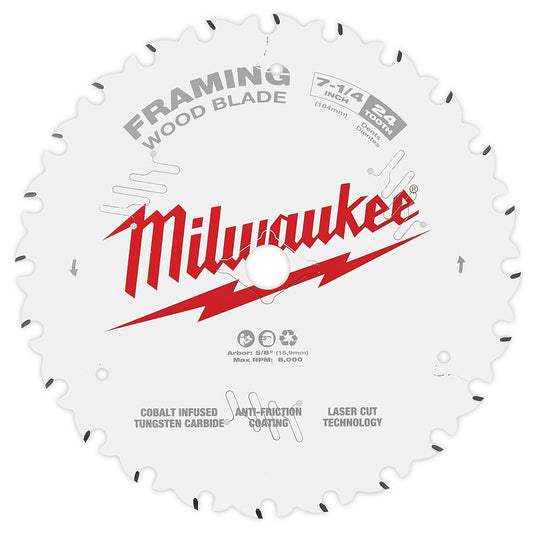 7-1/4 In 24t Framing Circular Saw Blade, 3/PK