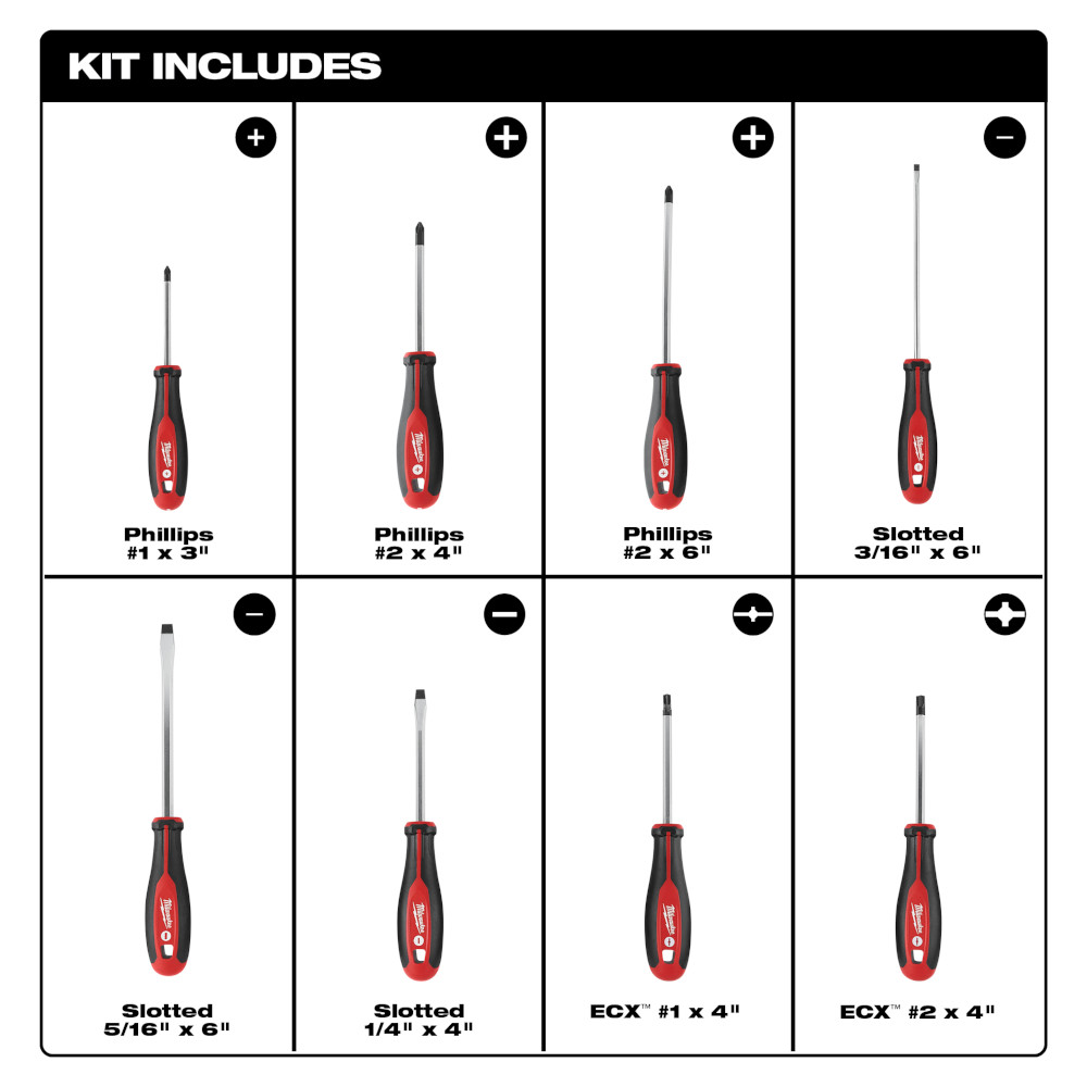 8pc Screwdriver Kit w/ ECX
