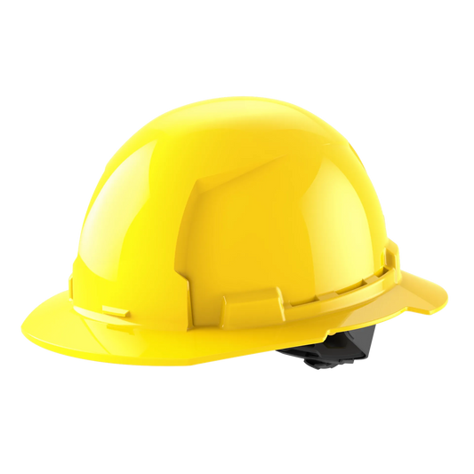 Bolt™ Full Brim Hard Hat White/4pt Ratcheting Suspension - Typ 1 Class e, Yellow