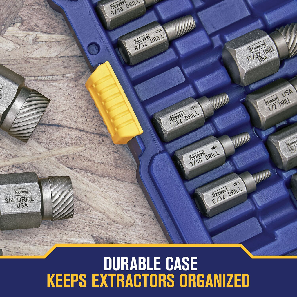 IRWIN Hex Head Multi-Spline Screw Extractors 532 Series Plastic Case Sets