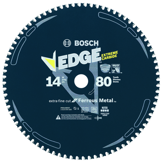 14 In. 80 Tooth Edge Circular Saw Blade For Ferrous Metal Cutting