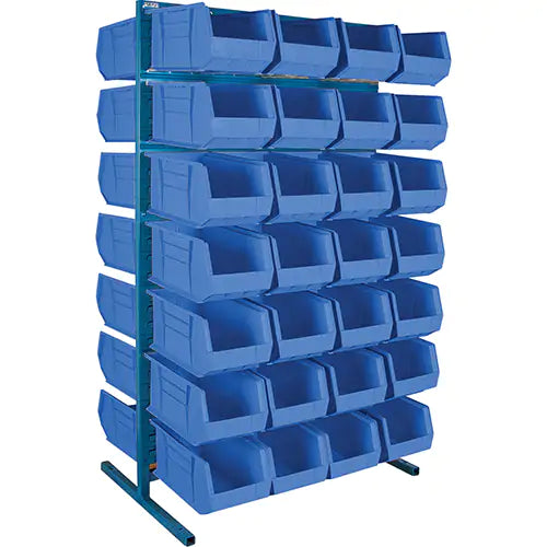 Support à bacs stationnaire double face, 36 po l x 24 po P x 61 po H, 56 bacs