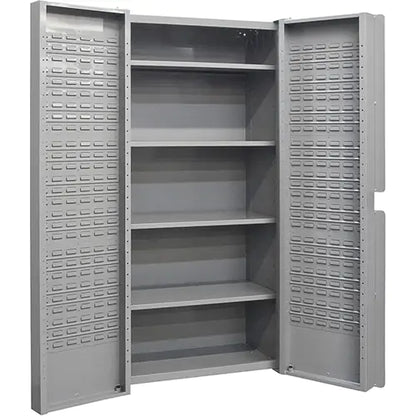 Armoires combinées à portes profondes, avec tablettes, 38 po l. x 24 po p. x 72 po h., gris