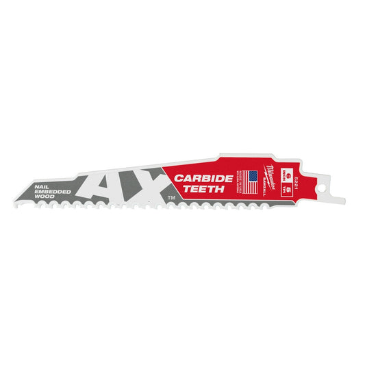 The Ax™ With Carbide Teeth Sawzall™ Blade 6" 5t 3pk