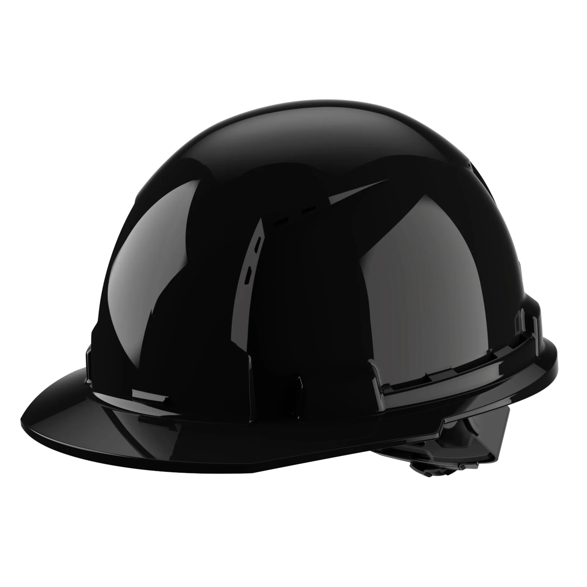 Bolt™ Front Brim Hard Hat White/4pt Ratcheting Suspension, Vented - Type 1, Class e, Black