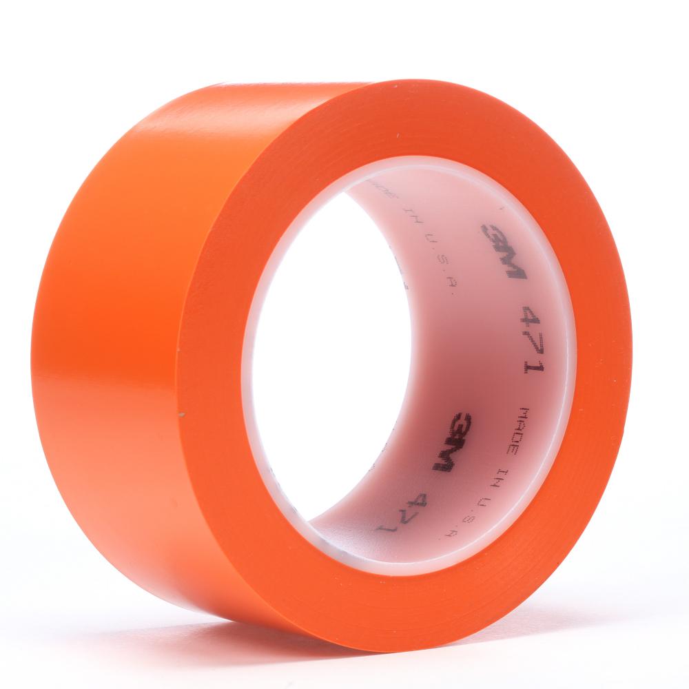 Ruban adhésif en vinyle 3M, 471, orange, 2,0 po x 36,0 vg x 5,2 mil
