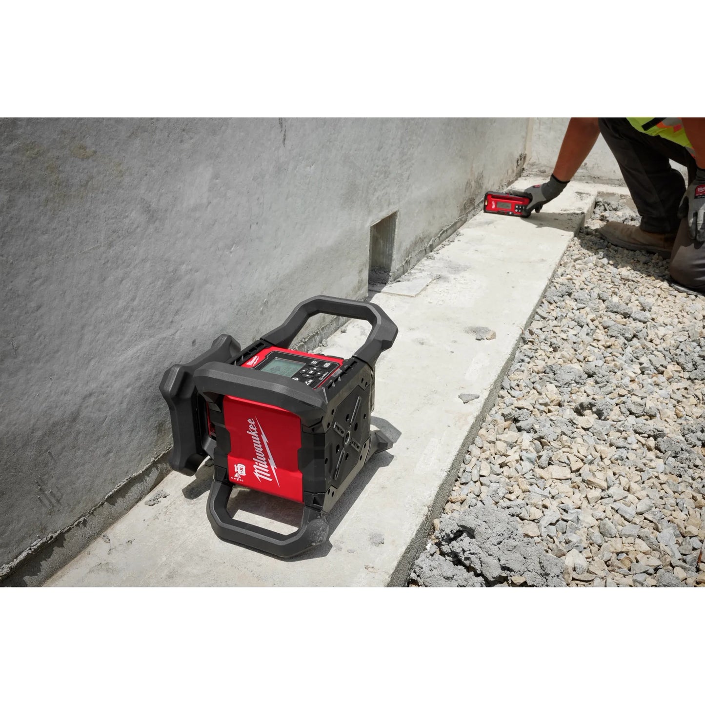 Récepteur Laser Rotatif Extérieur Double Pente Rouge
