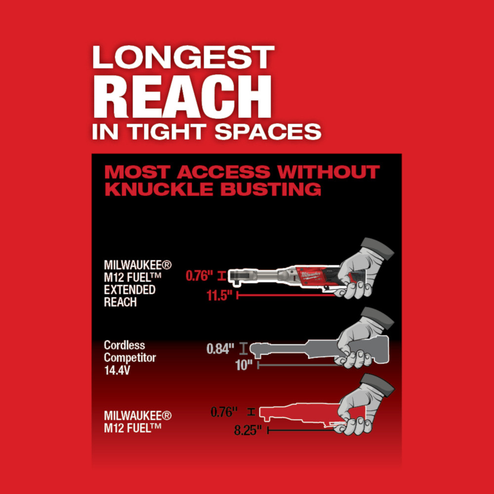 M12 FUEL™ 3/8 In. Extended Reach Ratchet 1 Battery Kit
