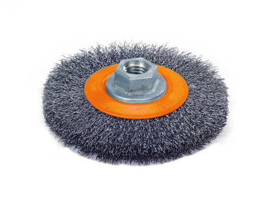 Crimped Wire Wheel Brushes, 4 1/2 In X 5/8-11 In X 5/8 In Wire: .0118in.