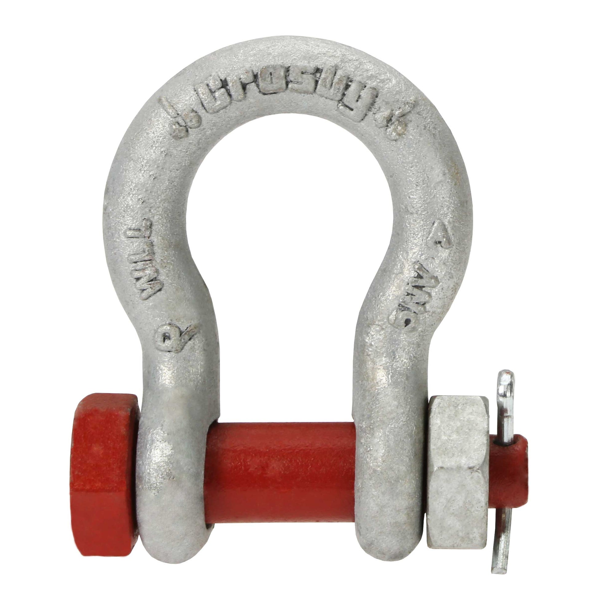 Crosby® G-2140 Alloy Bolt Type Anchor Shackles, Red, Forged Alloy Steel, 5"