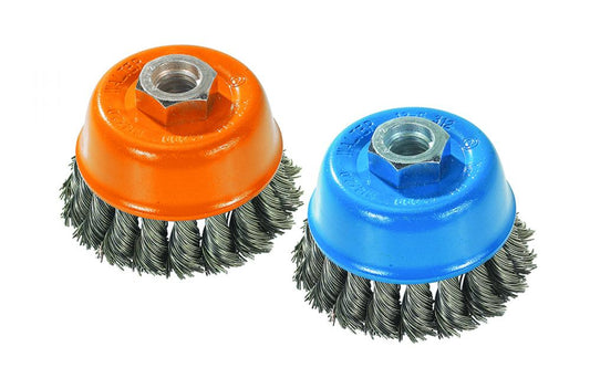 Cup brush knot-twisted wires with ring, 3X5/8-11