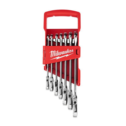 7pc Sae Flex Head Ratcheting Combination Wrench Set