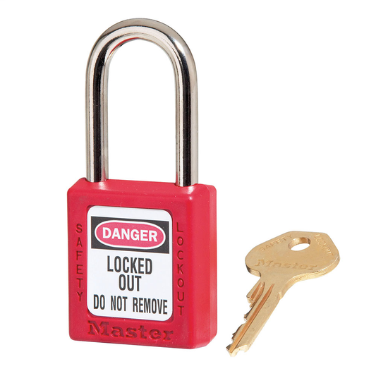 Master Lock® Safety 410 Series Zenex™ Thermoplastic Padlock, Red, 410RED