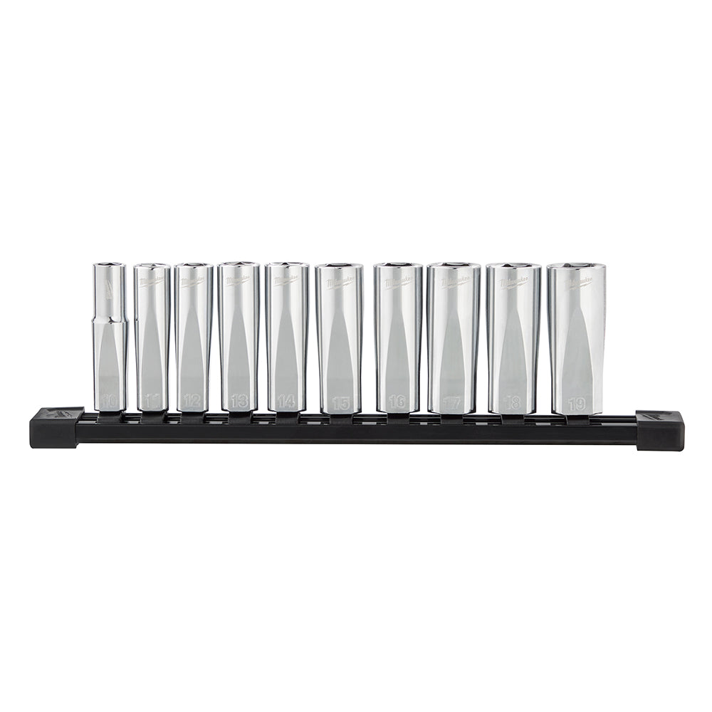 Four Flat™ 3/8 In 10pc Metric Deep Well Sockets