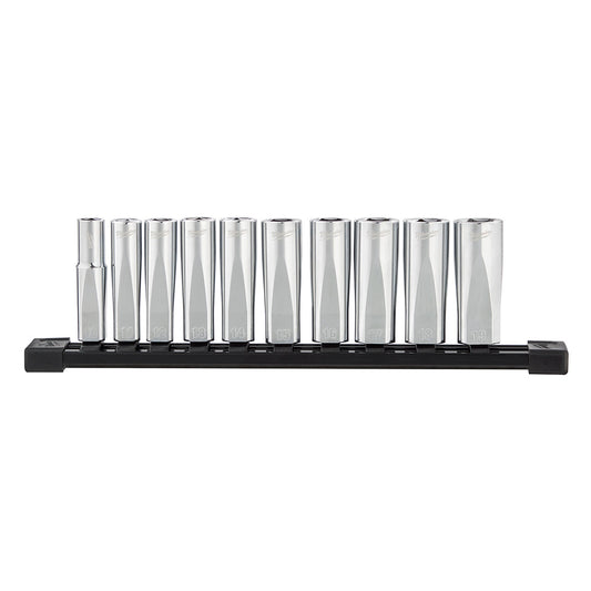 Four Flat™ 3/8 In 10pc Metric Deep Well Sockets