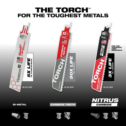 6" 18 TPI Torch SAWZALL Blade For Medium Metal (5 Pack)