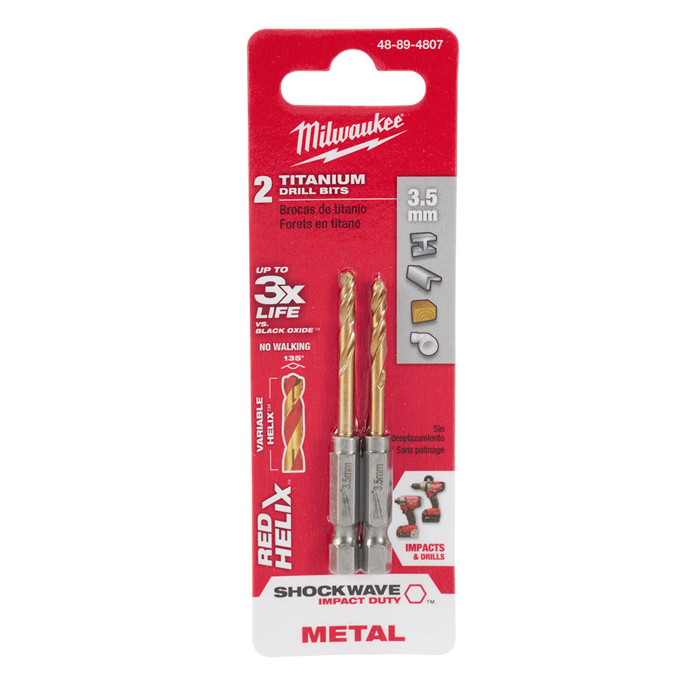 Shockwave™ Red Helix™ Titanium 3.5mm Metric Drill Bit