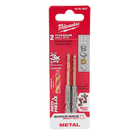 Shockwave™ Red Helix™ Titanium 3.5mm Metric Drill Bit