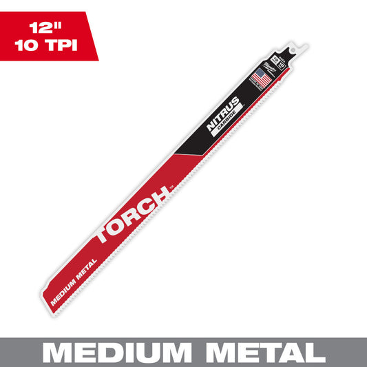 The Torch™ With Nitrus Carbide™ Teeth For Medium Metal Sawzall® Blade 12" 10tpi 1pk