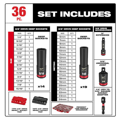 3/8drive 36PC PO IMP SCKT ENSEMBLE