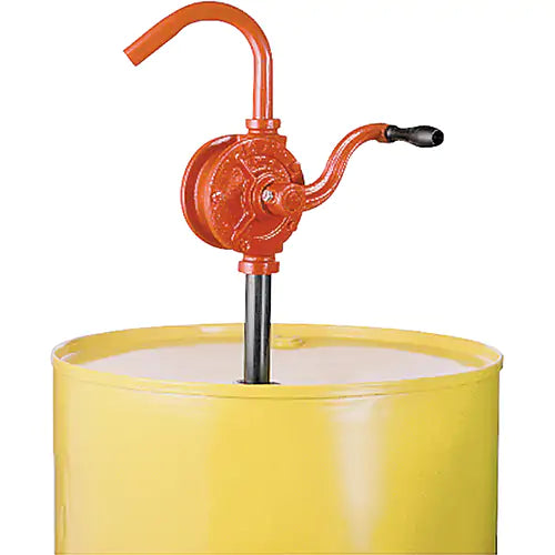 Rotary Type Drum Pump, Cast Iron/Steel, Fits 30-55 Gal., 8 oz. per revolution
