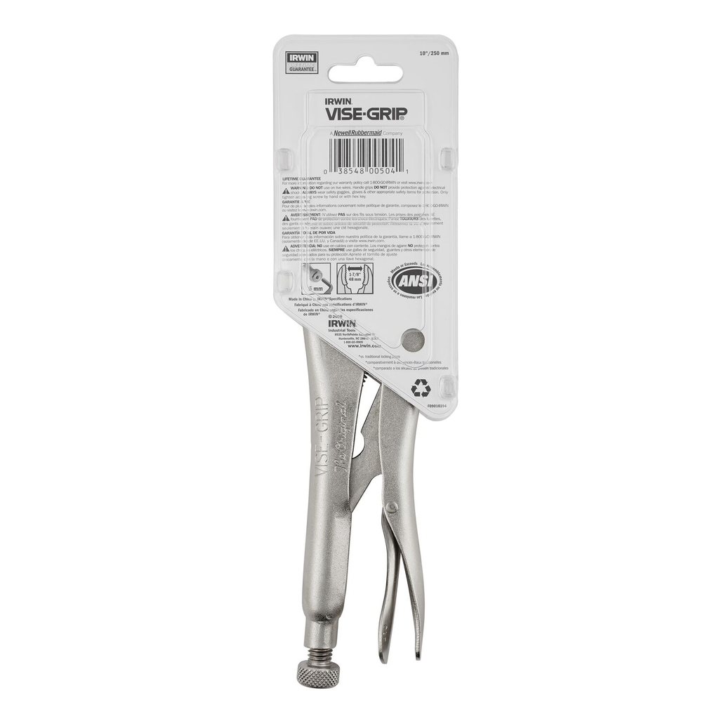 Irwin Vise-Grip Original Locking Pliers With Wire Cutter Curved Jaw 10-Inch