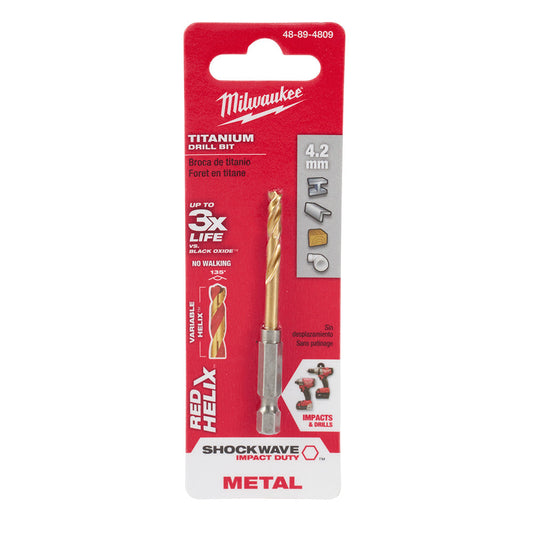 Shockwave™ Red Helix™ Titanium 4.2mm Metric Drill Bit
