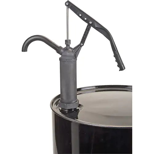 Pompe à tambour à levier, polypropylène, 14 oz/course, convient aux fûts de 5 à 55 gal., noir