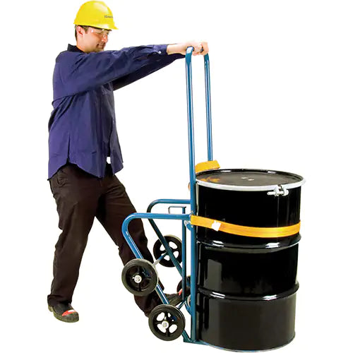 All-In-One Drum Trucks with Mold on Rubber Wheels, Loop Handle, Steel Construction, 25 - 55 US Gal. (20 - 45 Imperial Gal.)
