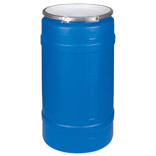 Polyethylene Drums, 30 US gal. (25 imp. Gal.), Open Top, Blue