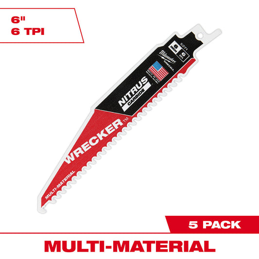 The Wrecker™ With Nitrus Carbide™ Sawzall® Blade 6" 5pk
