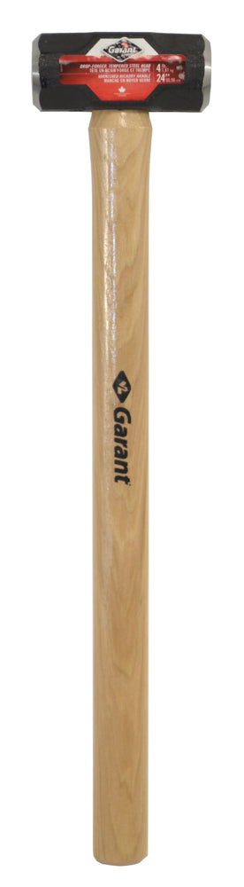 Sledge hammer, d. face, 4 lbs, 24" hickory safety grip hdle