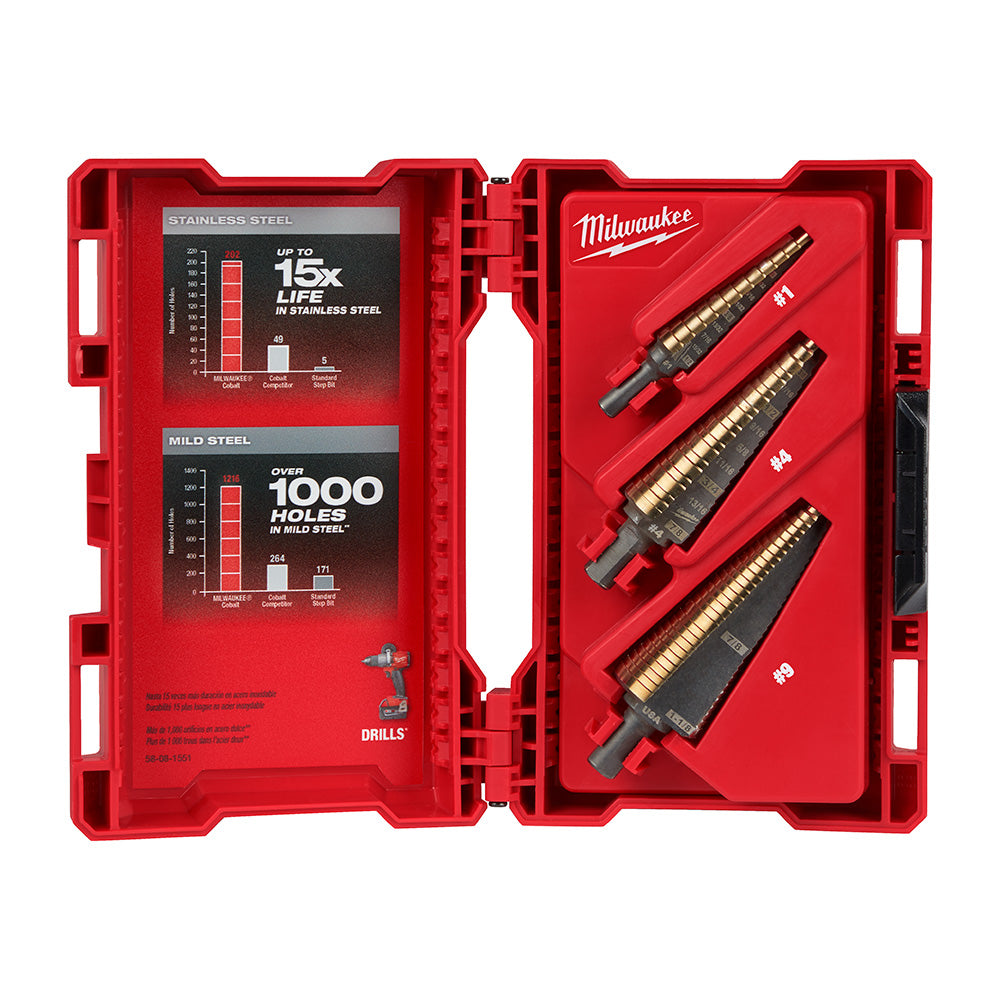 Cobalt Step Bit Kit 3pc