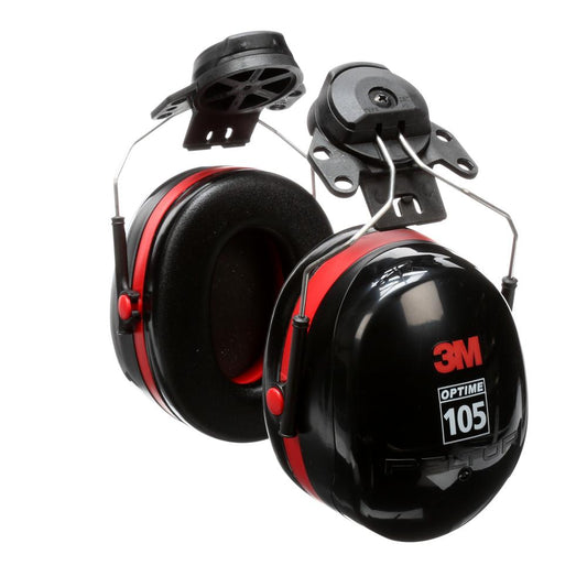 Cache-oreilles 3M™ PELTOR™ Optime™ 105, H10P3E, casque de sécurité attaché, 1pair