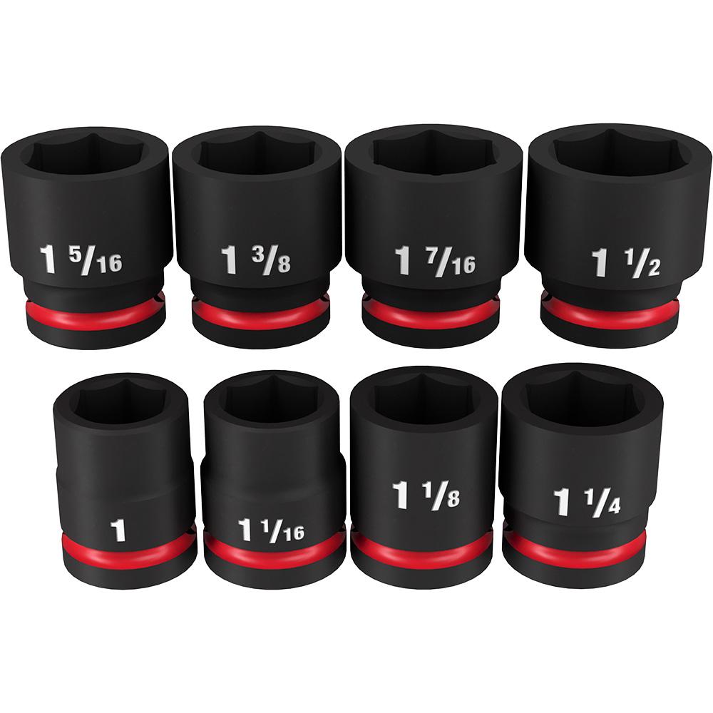 ENSEMBLE DE SCKT IMP SCKT 8PC 3/4 drive SAE STD 6PT