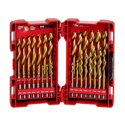Jeu de forets en titane SHOCKWAVE™ RED HELIX™ 29 pièces