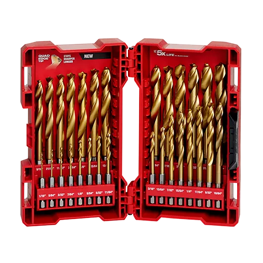 29 PC SHOCKWAVE™ RED HELIX™ Titanium Drill Bit Set