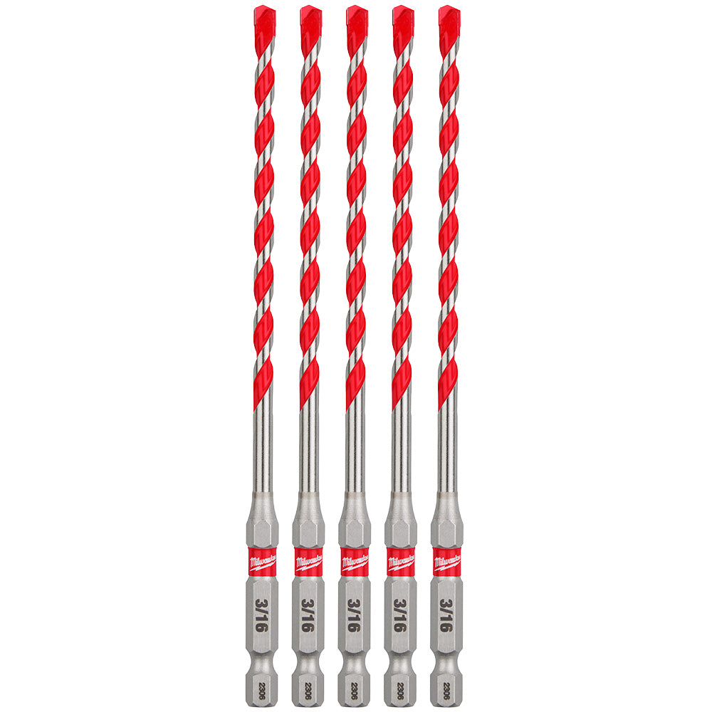 Shockwave Impact Duty™ Carbide Hammer Drill Bits 3/16" x 4" x 6", 15/PK