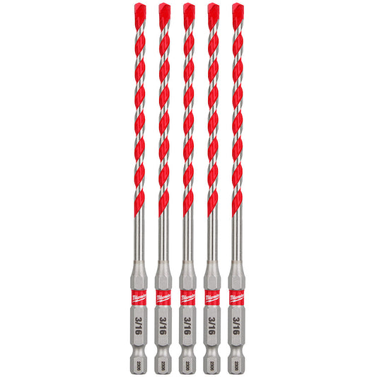 Shockwave Impact Duty™ Carbide Hammer Drill Bits 3/16" x 4" x 6", 15/PK