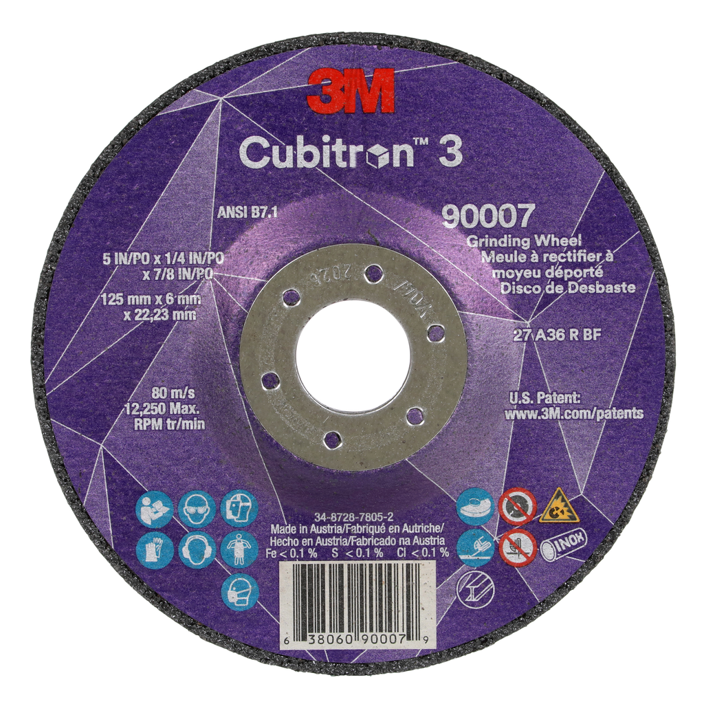3M Cubitron 3 Grinding Wheel 5in T27 36+