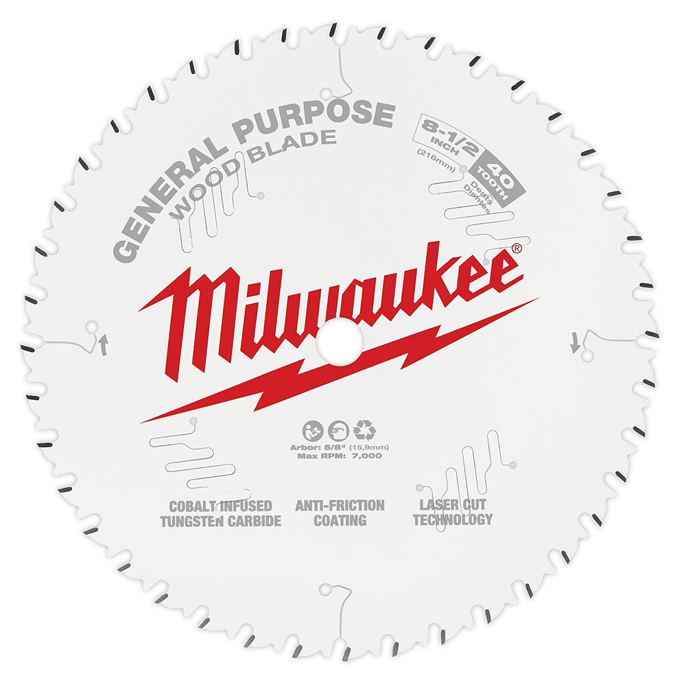 8-1/2 In 40t General Purpose Circular Saw Blade, 3/PK