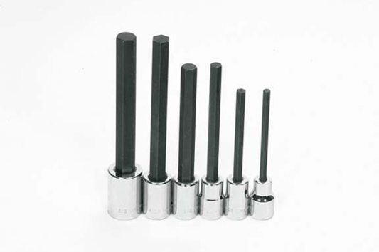 Jeu de 6 douilles hexagonales longues SAE à pointe 1/2 po Drive