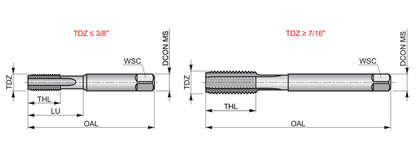 Straight Flut Hand Tap, E061 HSS BRT UNC, 1/2 inch x 13