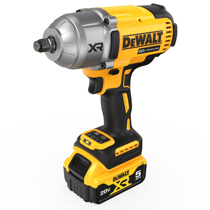 DEWALT 20V MAX* XR 1/2 In. High Torque Impact Wrench with Hog Ring Anvil Kit with (2) 5.0 Ah Batteries & Charger Kit