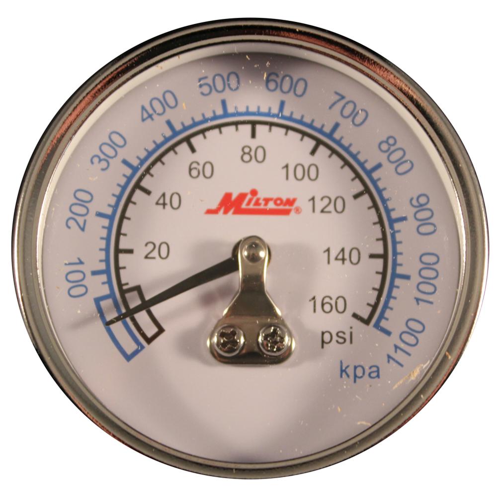 Milton Mini High Pressure Dial Gauge 1/4-in NPT, 2-in Face Size - Center Back Mount