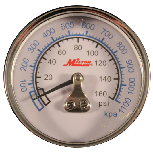 Milton Mini High Pressure Dial Gauge 1/4-in NPT, 2-in Face Size - Center Back Mount