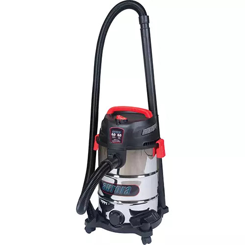 Vacuum, Wet-Dry, Stainless Steel, 6 HP, 8 US Gal
