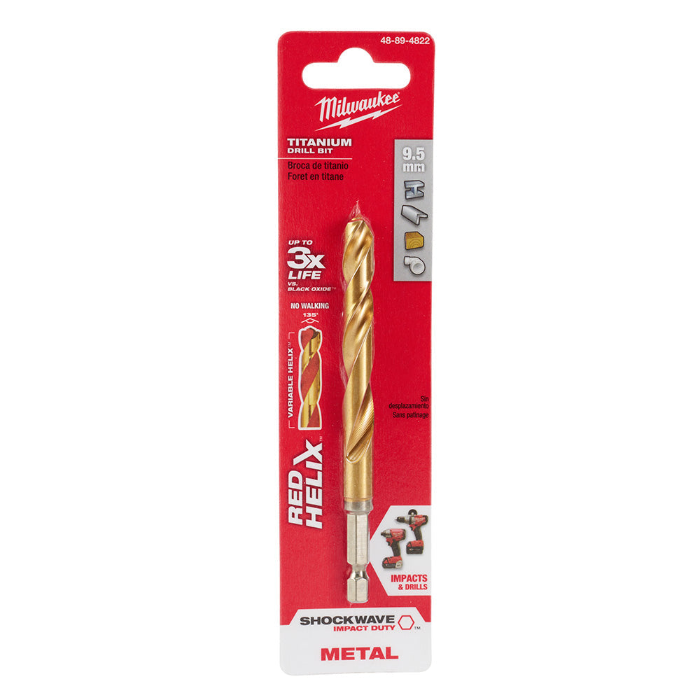 Shockwave™ Red Helix™ Titanium 9.5mm Metric Drill Bit
