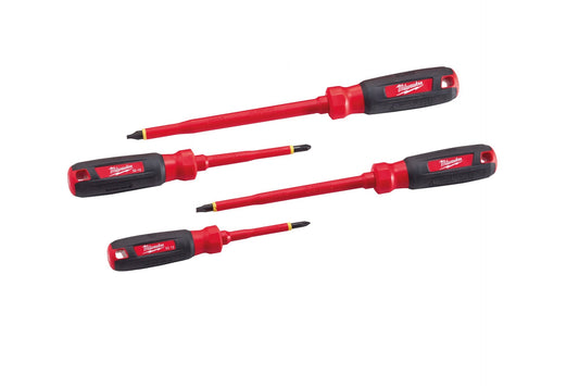 4-piece 1000v Insulated Screwdriver Set With Square Recess